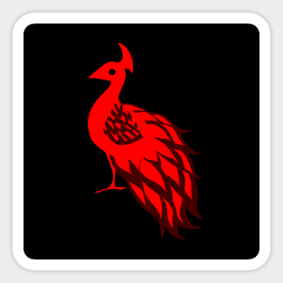 black phoenix peacock rising ecopop Sticker